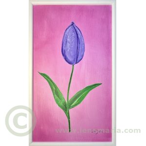 Lila tulpan, målning av Lena Maria